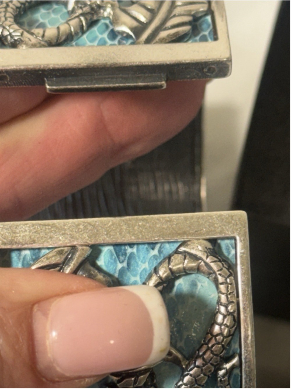 Chi By Falchi Garden Of Eden Silver tone Reptile Cuff Watch bangle BRACELET NEW - Picture 6 of 16